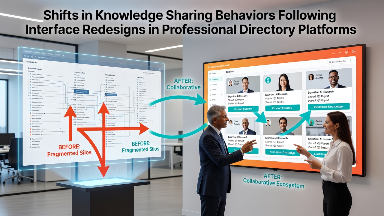Shifts in Knowledge Sharing Behaviors Following Interface Redesigns in Professional Directory Platforms